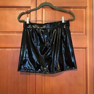 H&M black vinyl skirt with buckle size S